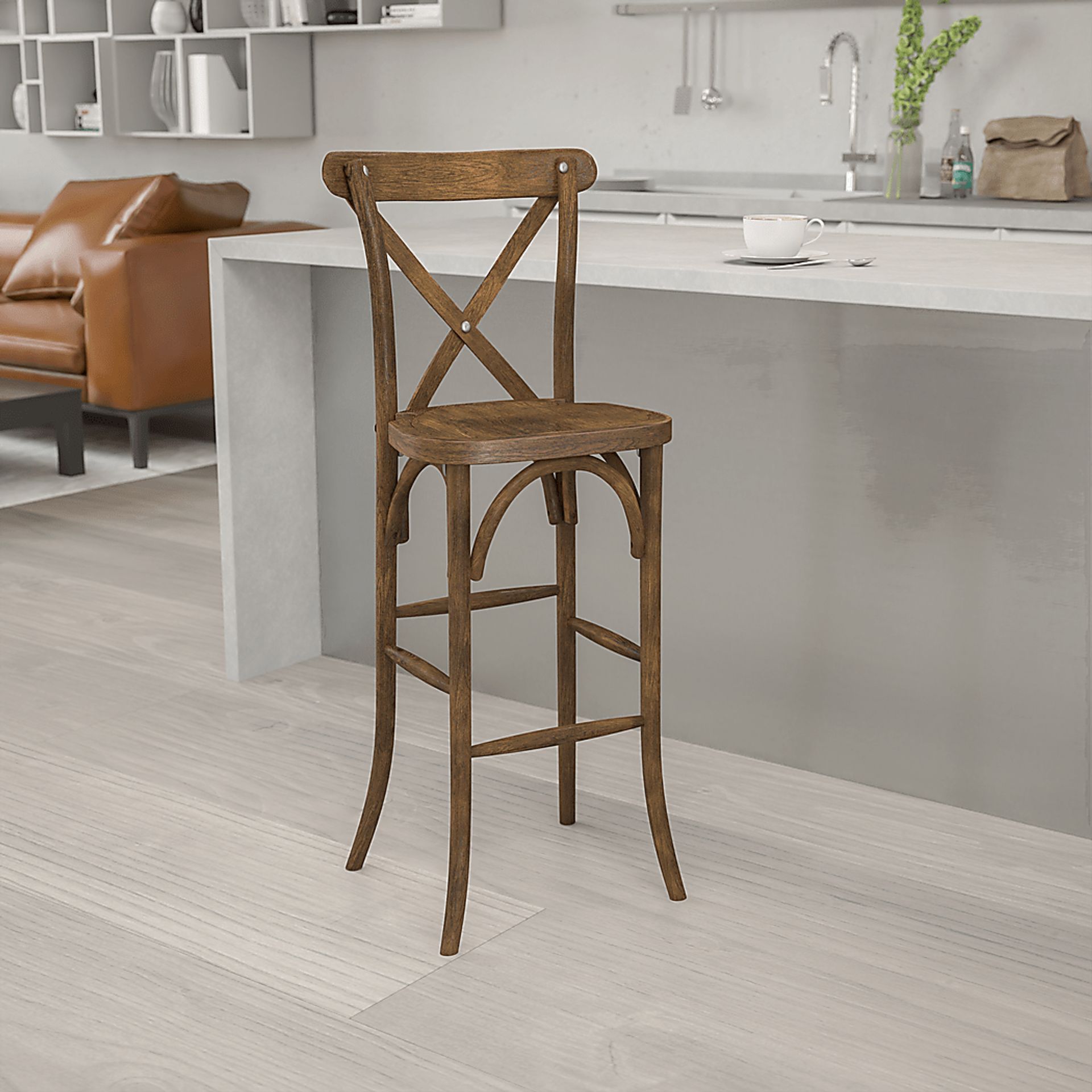 Henrici I Brown Barstool - Image 2
