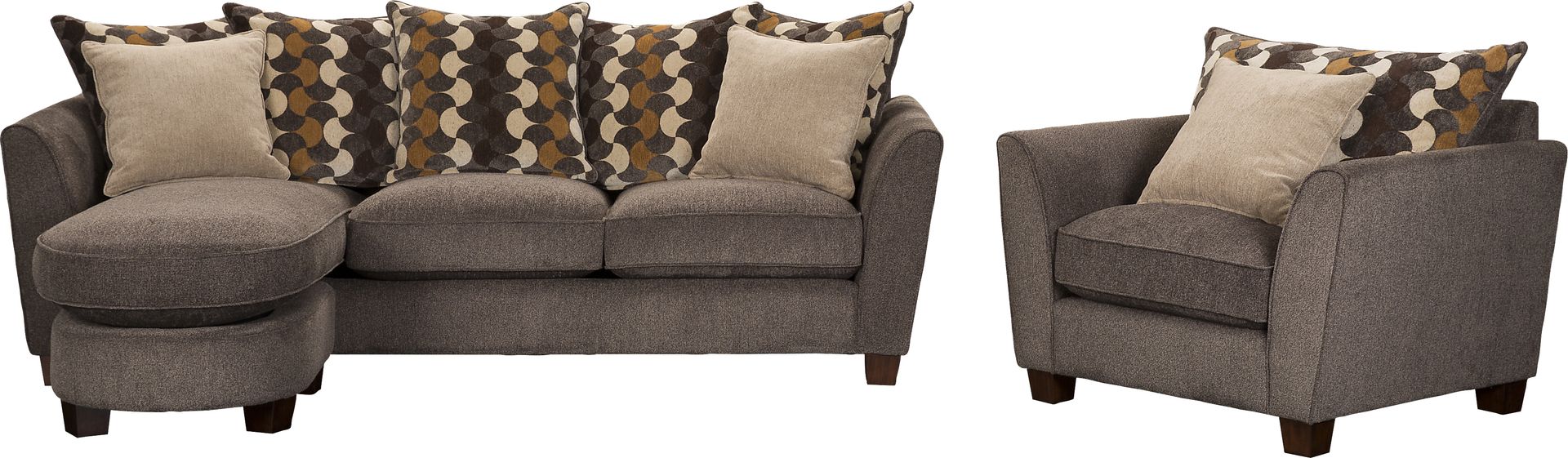 Henry Heights Pewter 3 Pc Sectional Living Room - Image 1