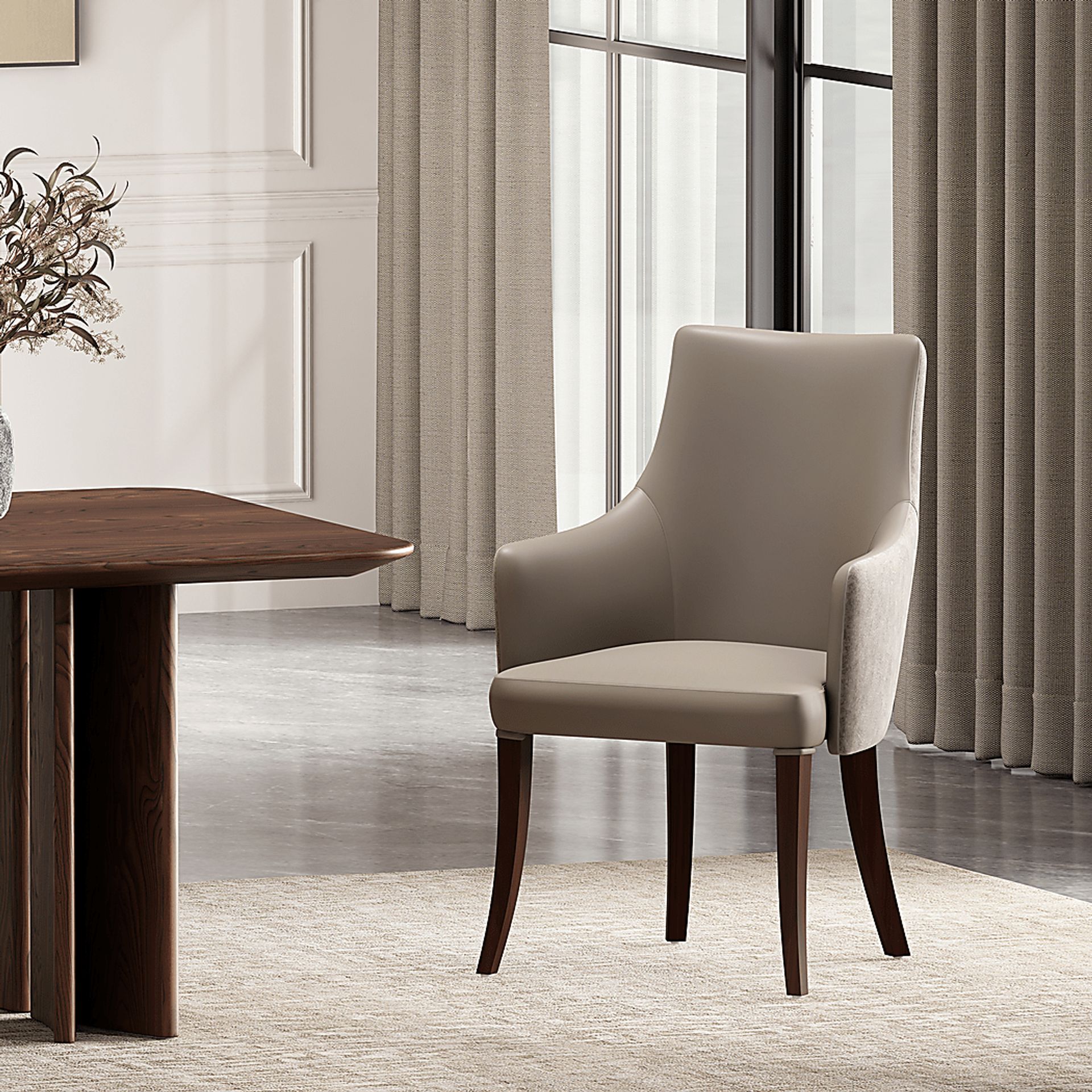Herbcloud Taupe Arm Chair - Image 3