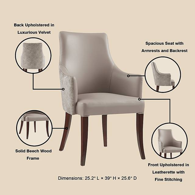 Herbcloud Taupe Arm Chair - Thumbnail - Image 4