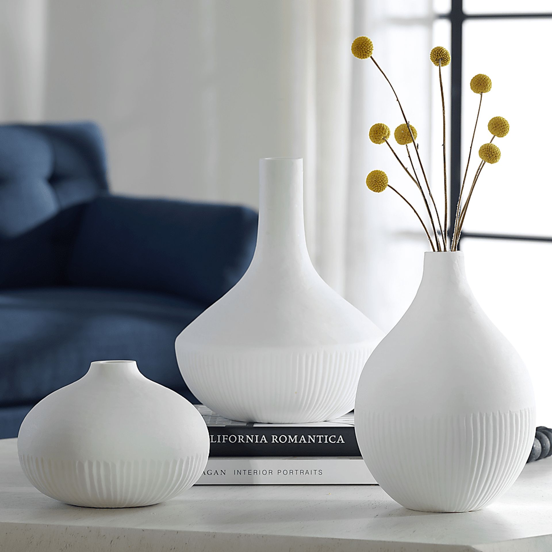 Herla White Vase, Set of 3 - Image 3