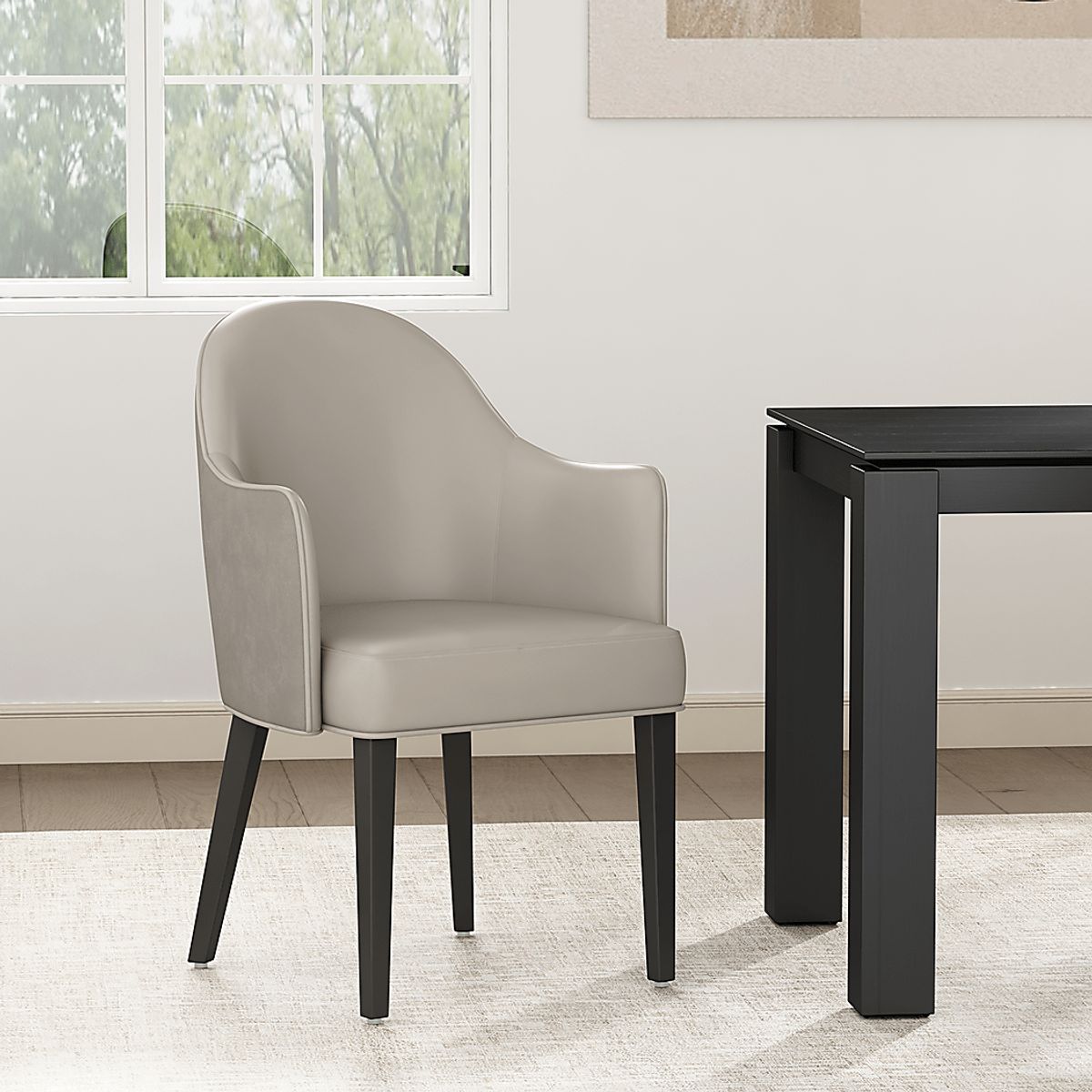 Herohut Light Gray Velvet,Vinyl Fabric,Plush Arm Chair | Rooms to Go