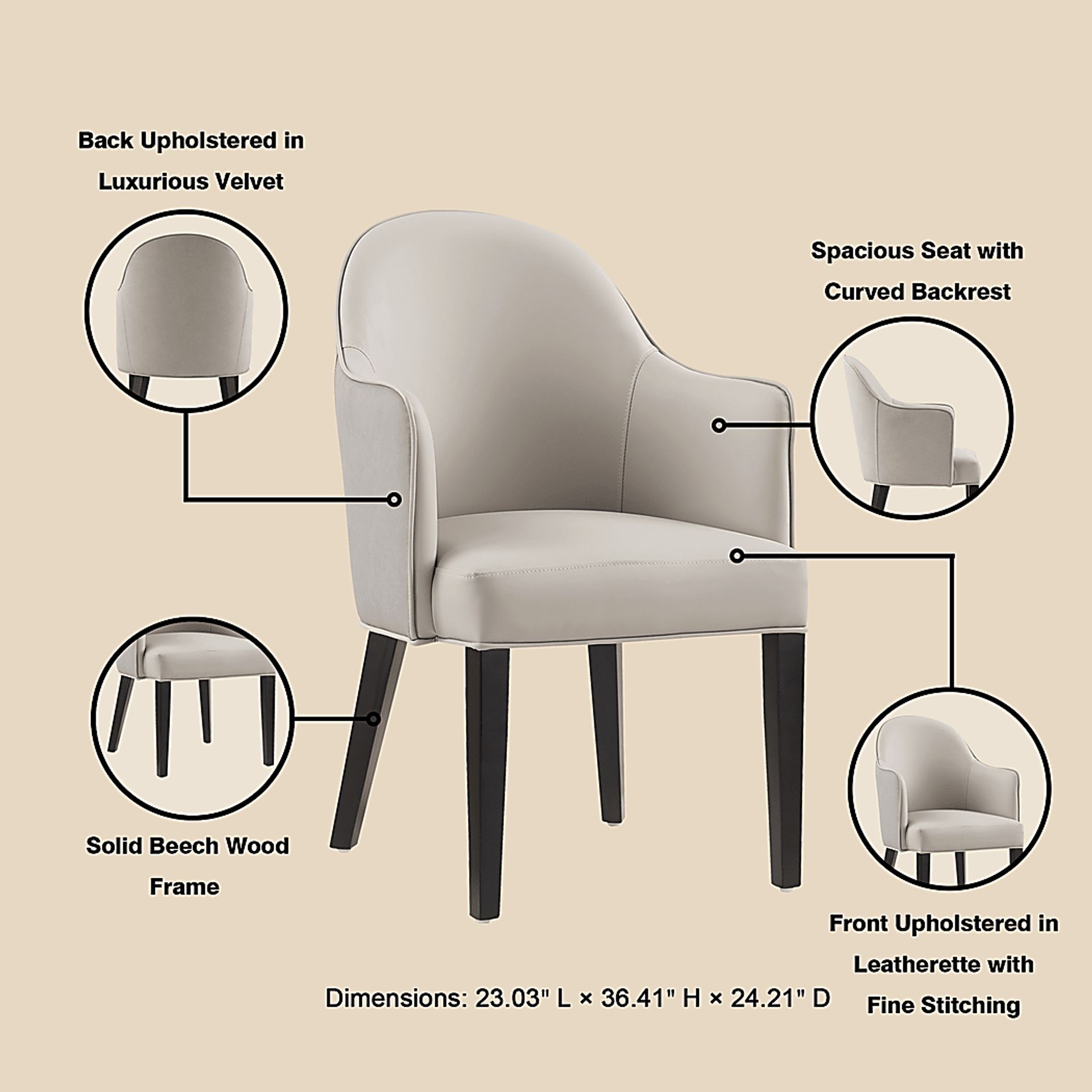 Herohut Light Gray Arm Chair - Image 5
