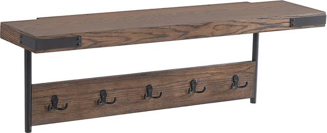 Herontye Brown Coat Hook with Shelf - Thumbnail - Image 4