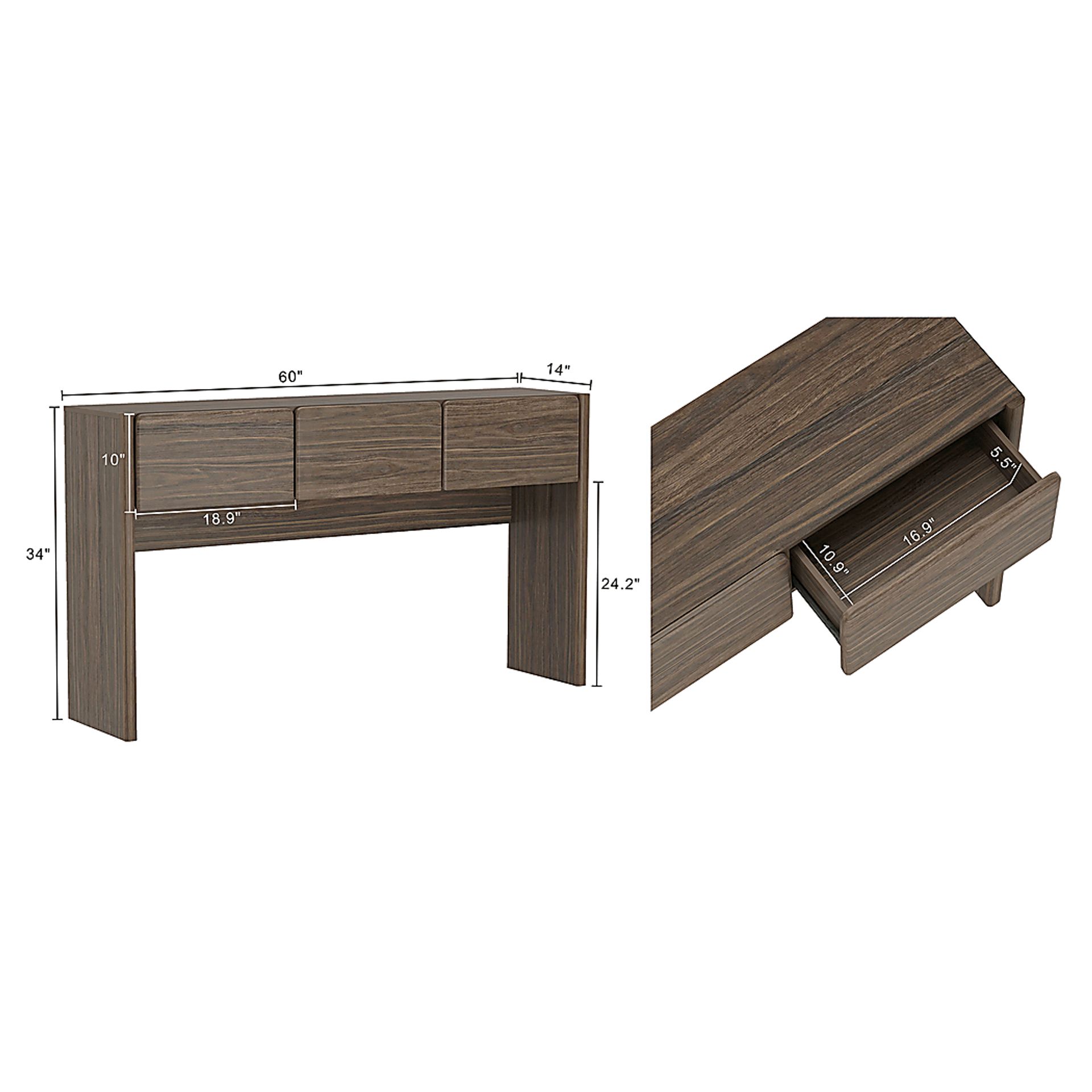 Herosunny Brown Console Table - Image 7
