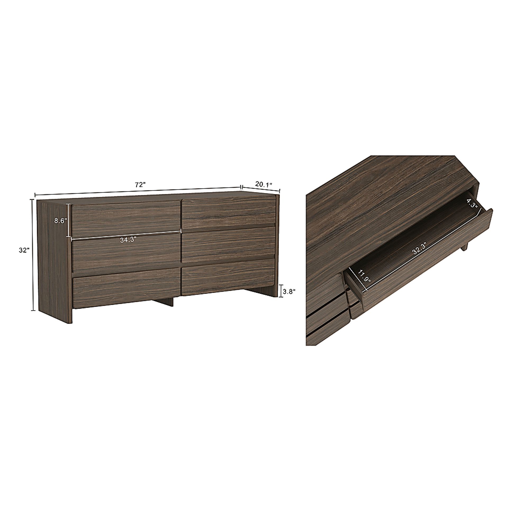 Herosunny Brown Dresser - Image 8