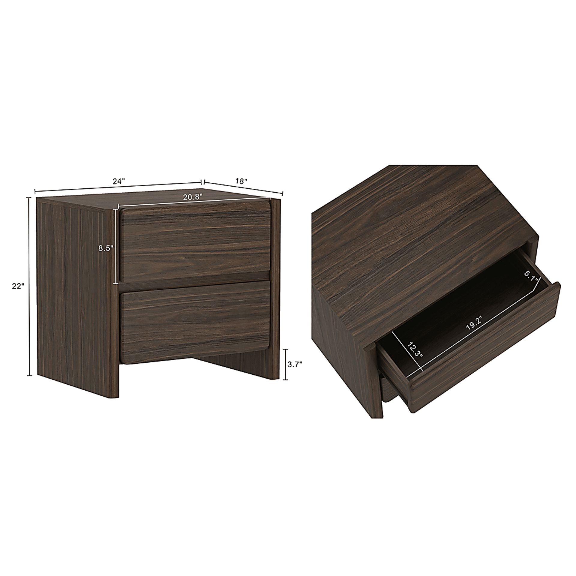 Herosunny Brown Nightstand - Image 4
