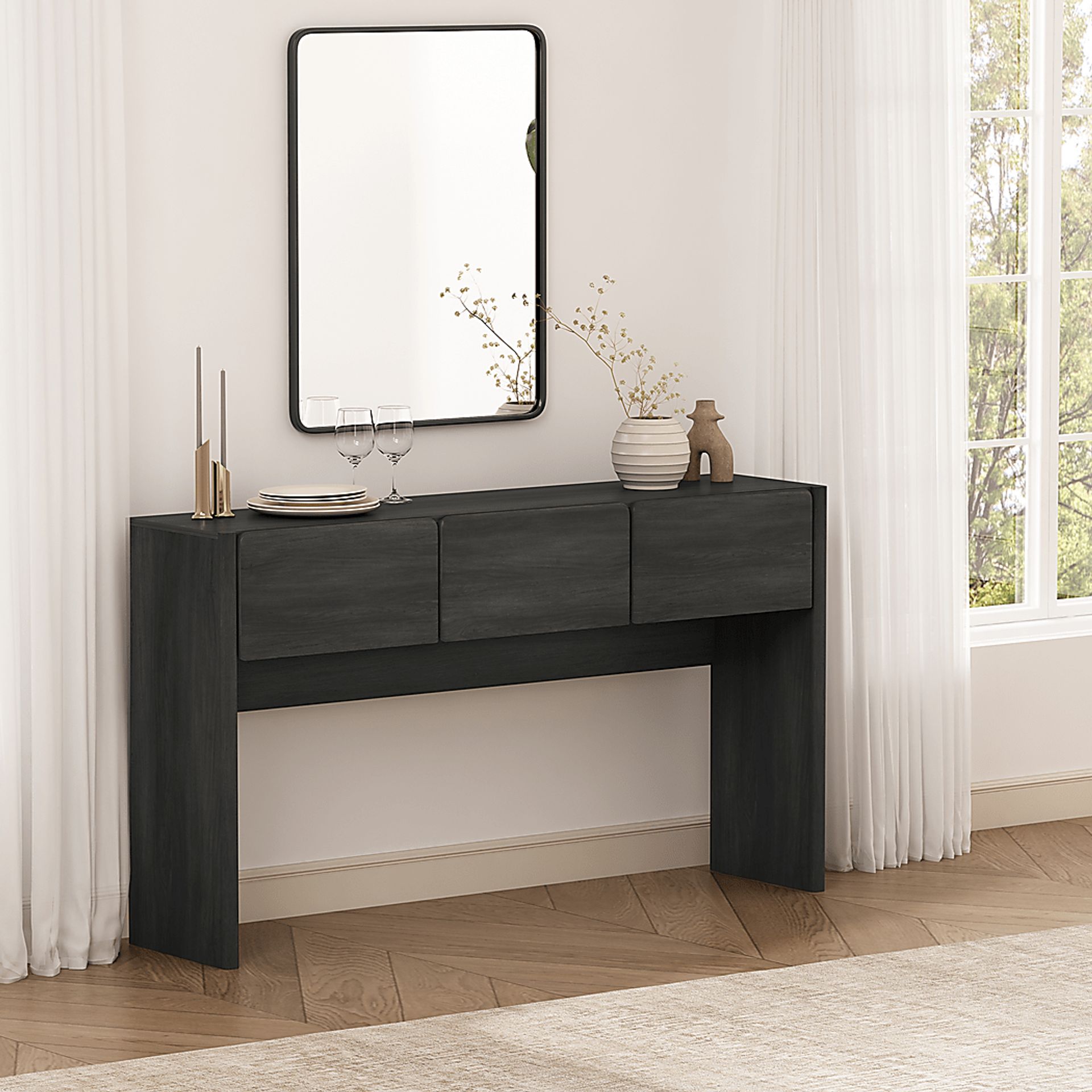 Herosunny Dark Gray Console Table - Image 2