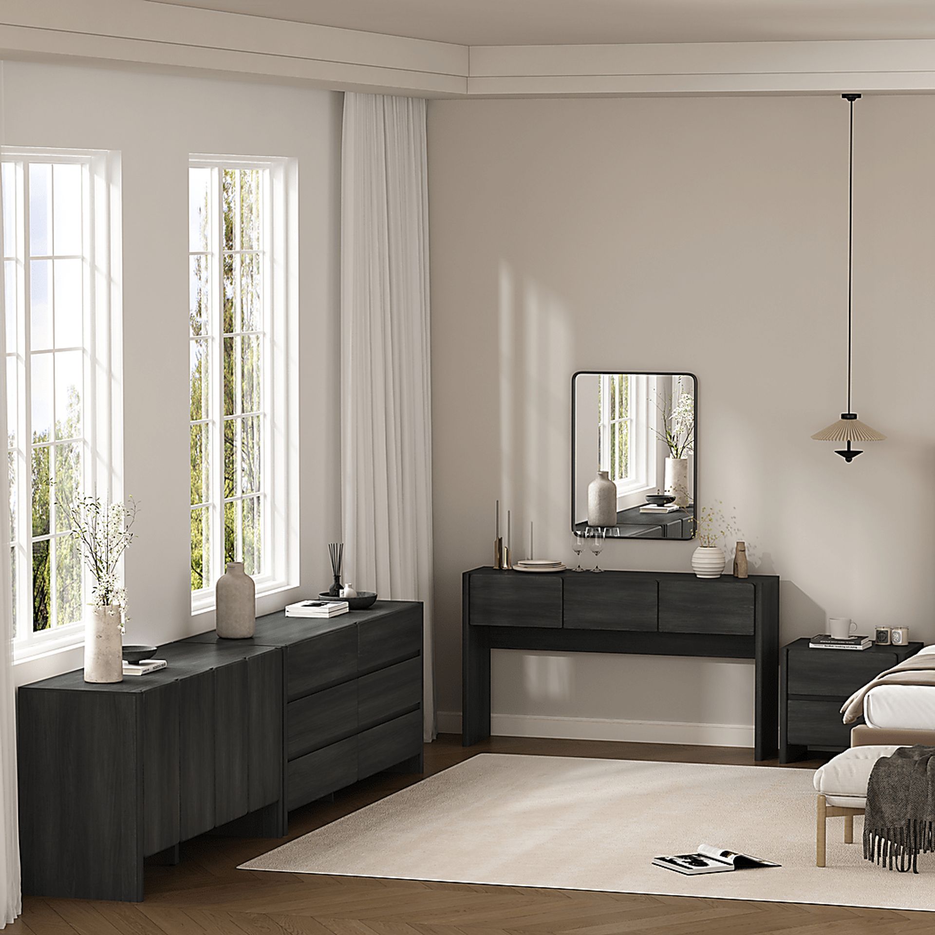 Herosunny Dark Gray Dresser - Image 2