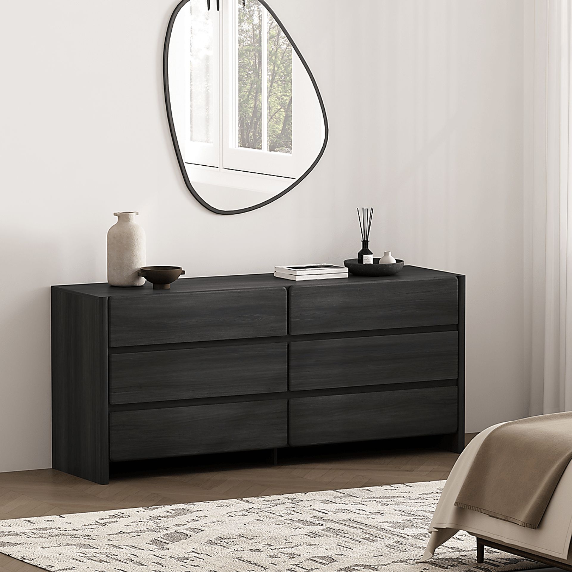 Herosunny Dark Gray Dresser - Image 3
