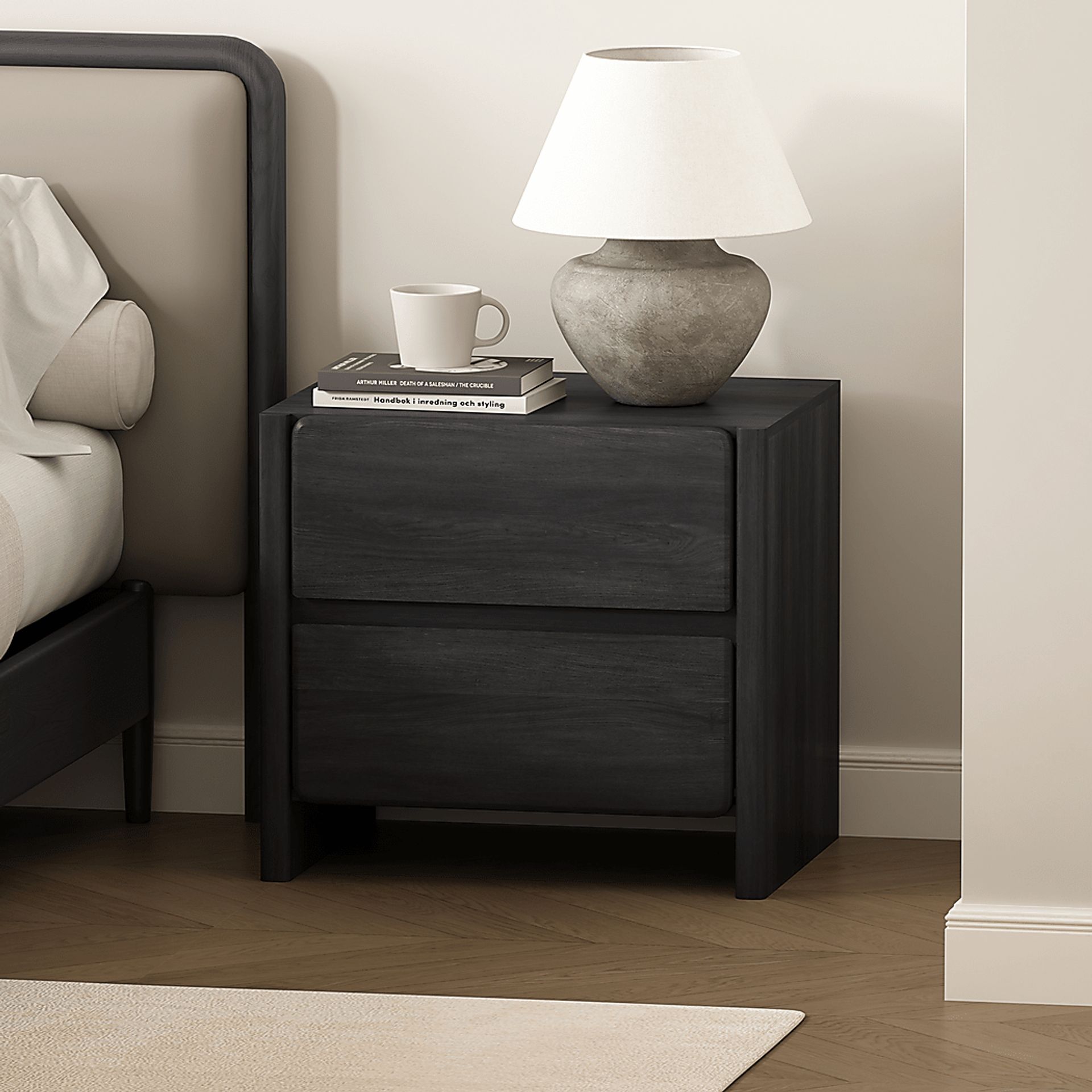 Herosunny Dark Gray Nightstand - Image 2
