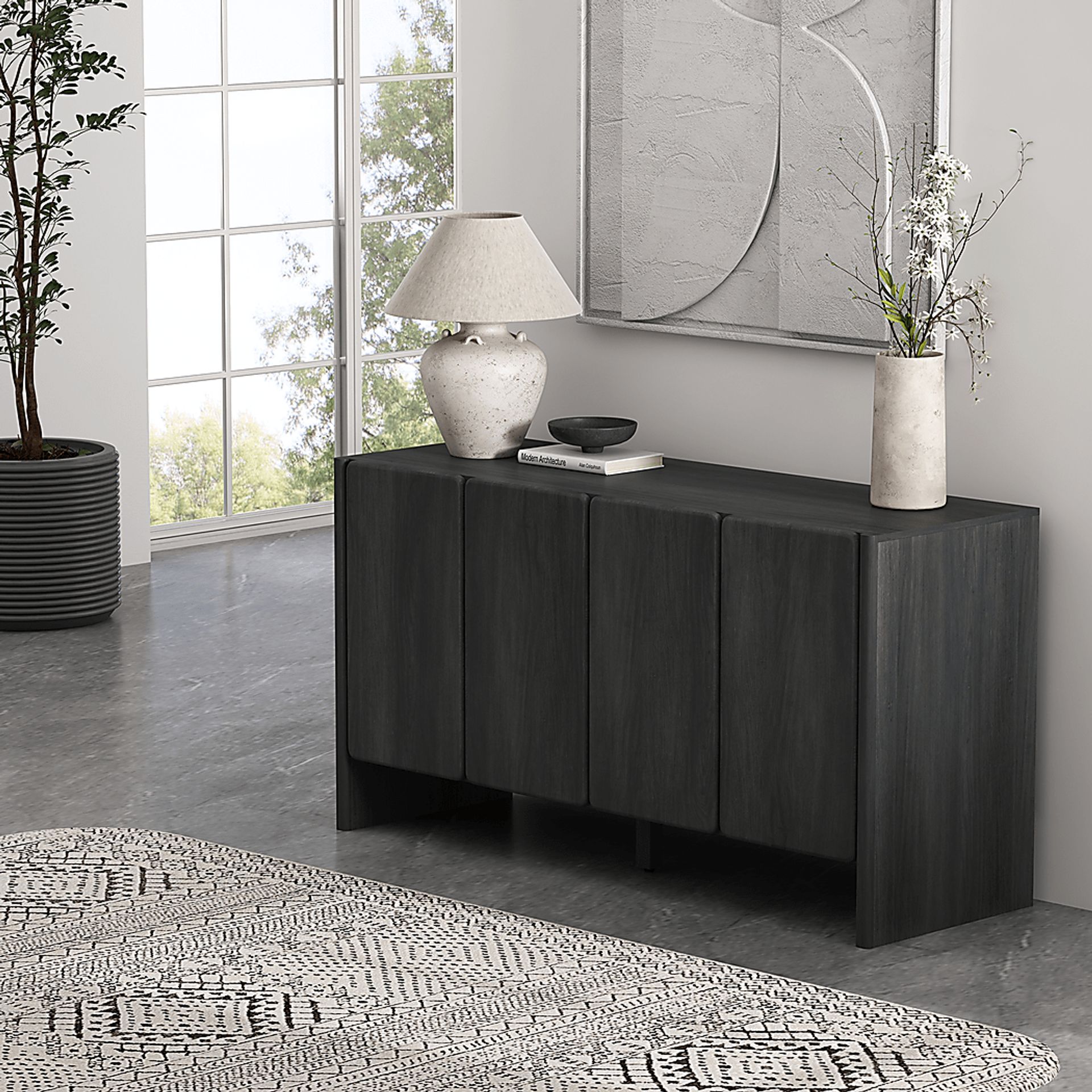 Herosunny Dark Gray Sideboard - Image 2
