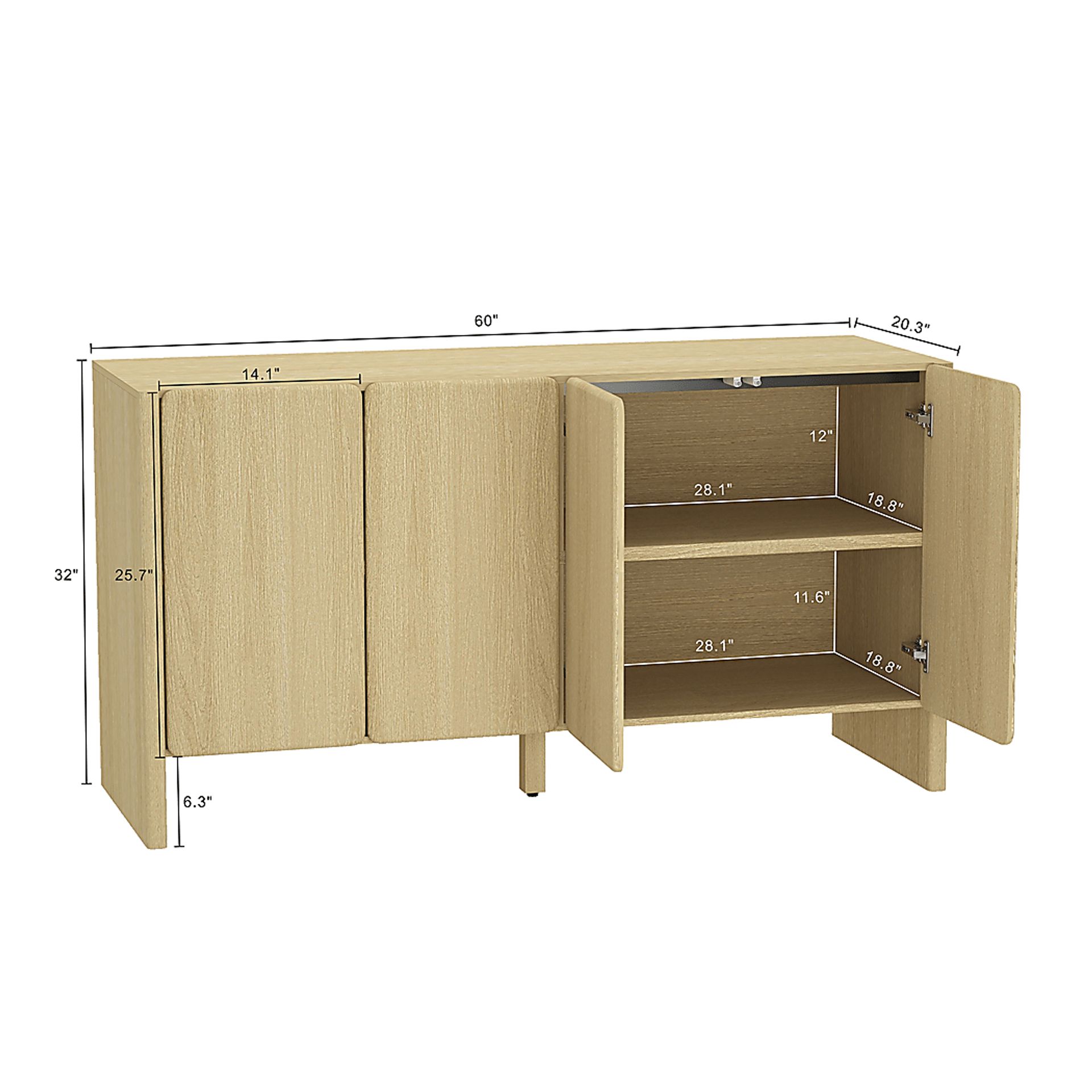 Herosunny Natural Sideboard - Image 9