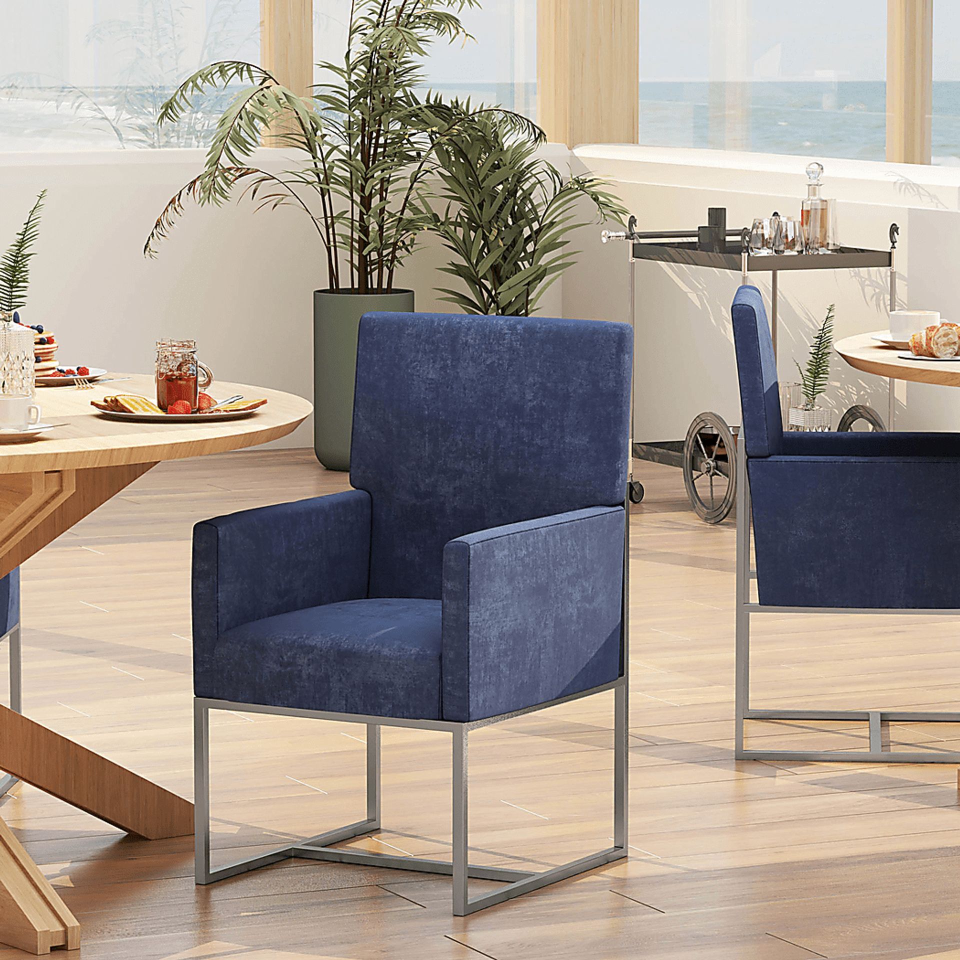 Herrli Blue Arm Chair - Image 2