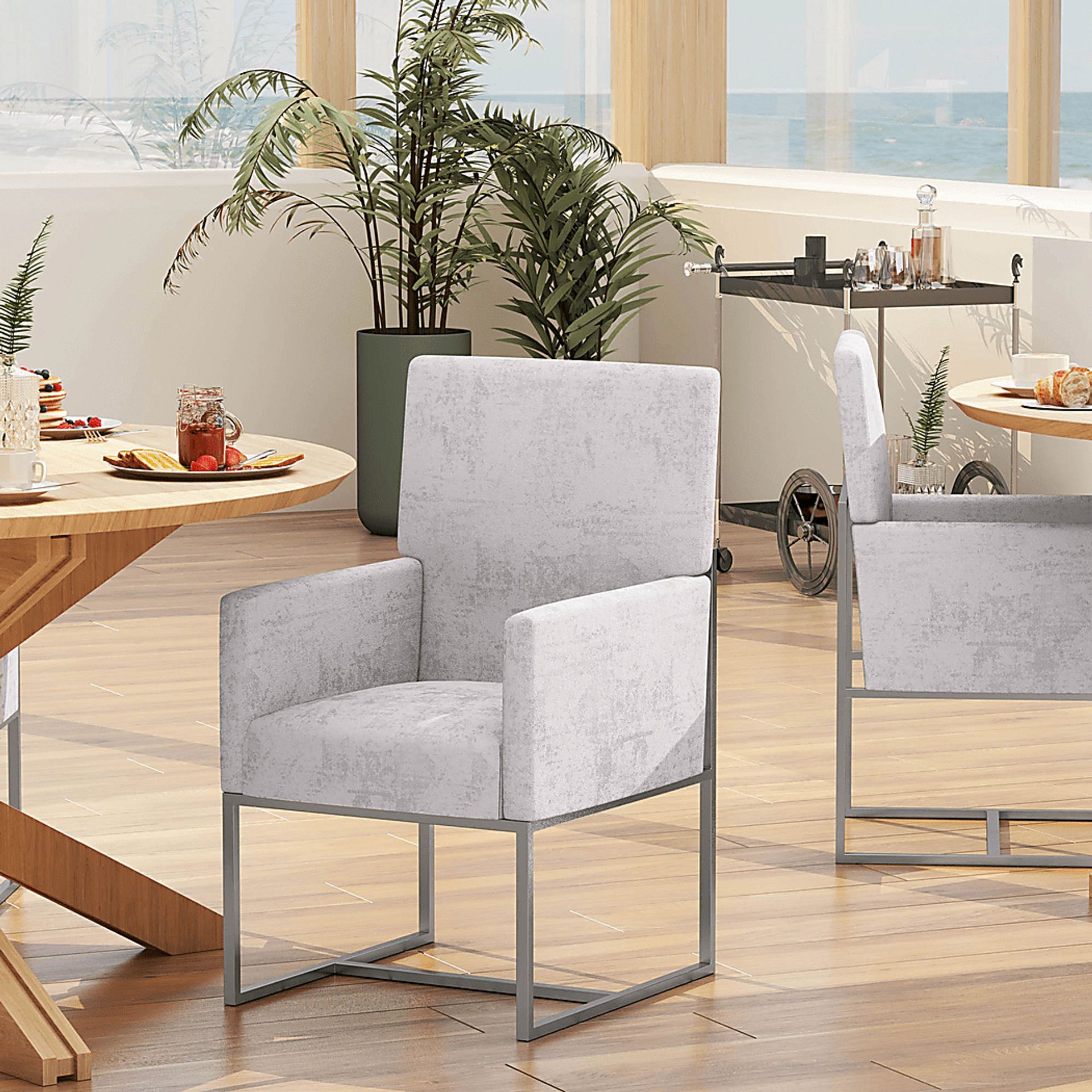 Herrli Light Gray Arm Chair - Image 2