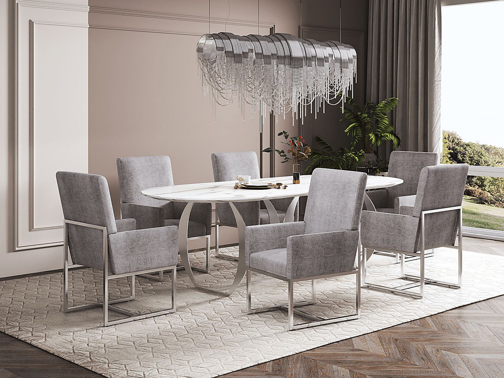 Herrli Steel Gray Arm Chair - Image 8