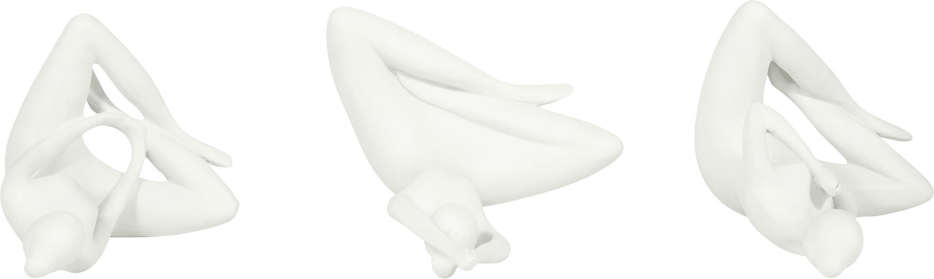 Hershour White Yoga Lady Sculpture, Set of 3 - Image 6