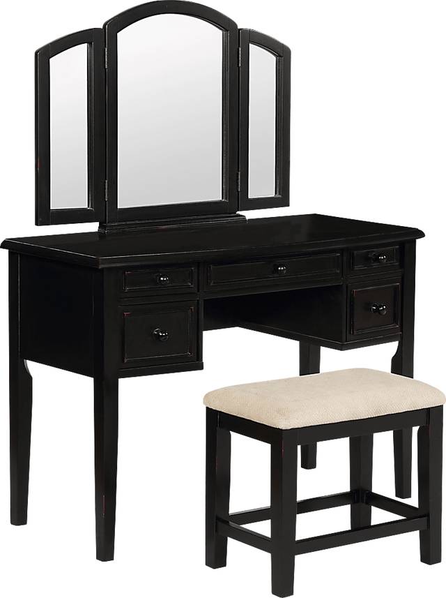 Hervel Black Vanity Set - Thumbnail - Image 1