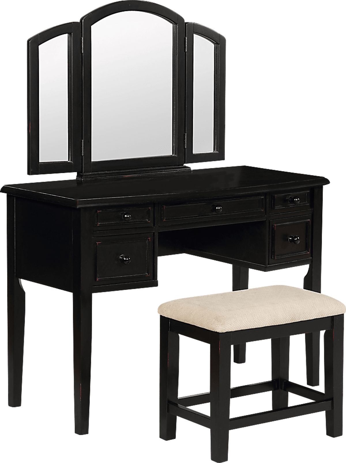Hervel Black Black,Colors Vanity Rooms to Go