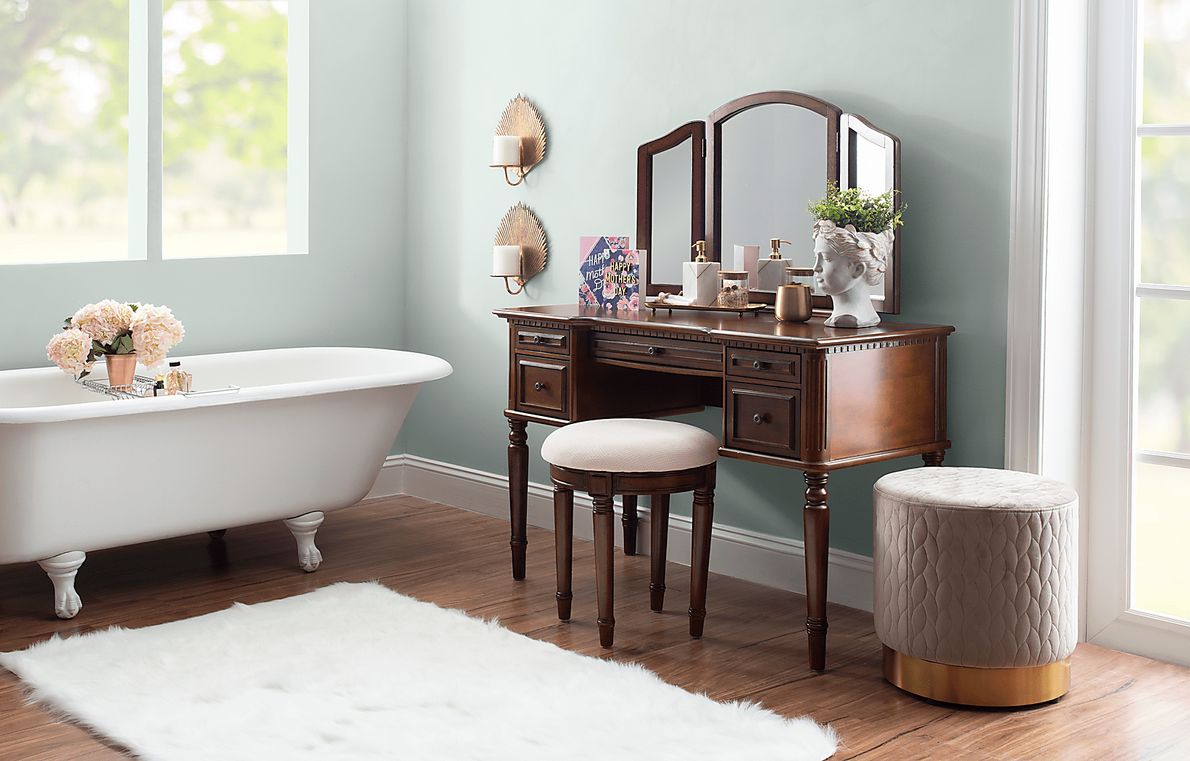 Hervel Cherry Vanity Set