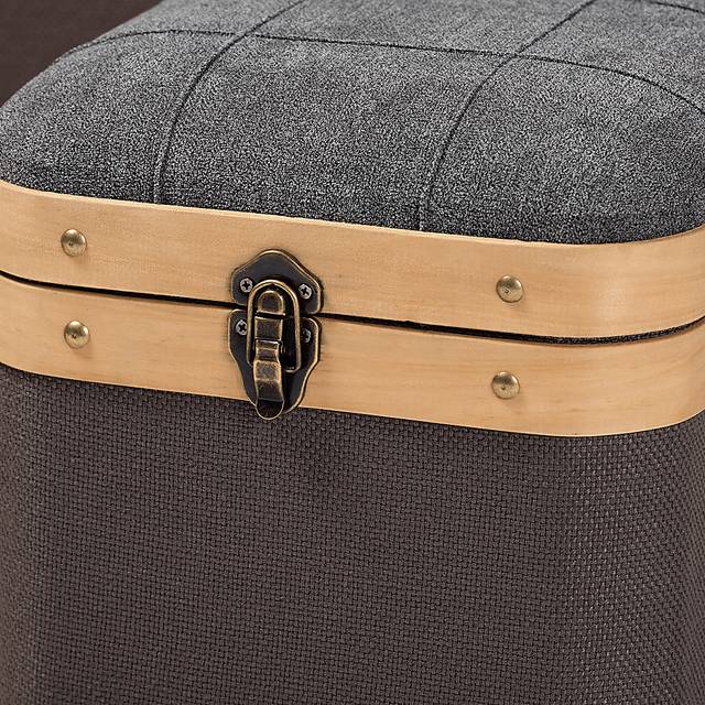 Heskett Brown Ottoman, Set of 3 - Thumbnail - Image 2