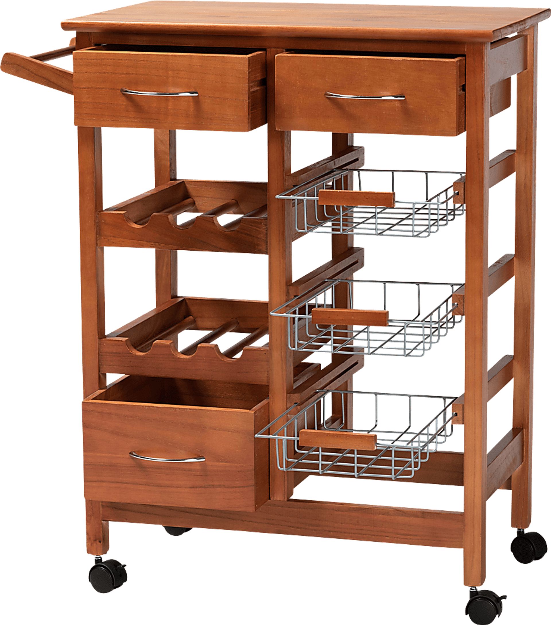 Hesser Oak Bar Cart - Image 2