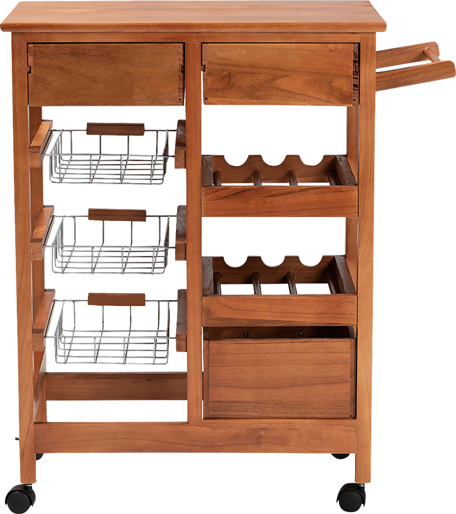 Hesser Oak Bar Cart - Image 5