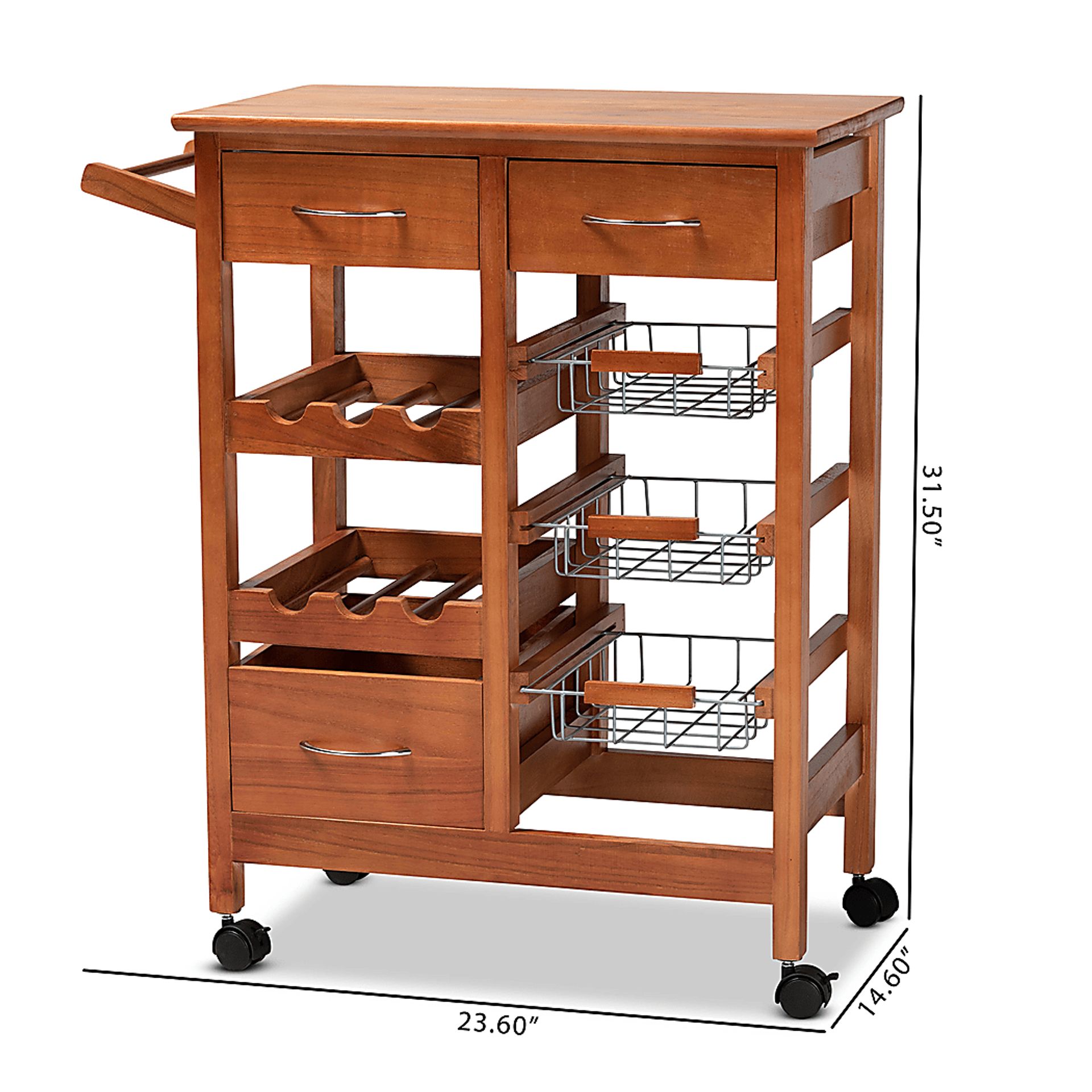 Hesser Oak Bar Cart - Image 8