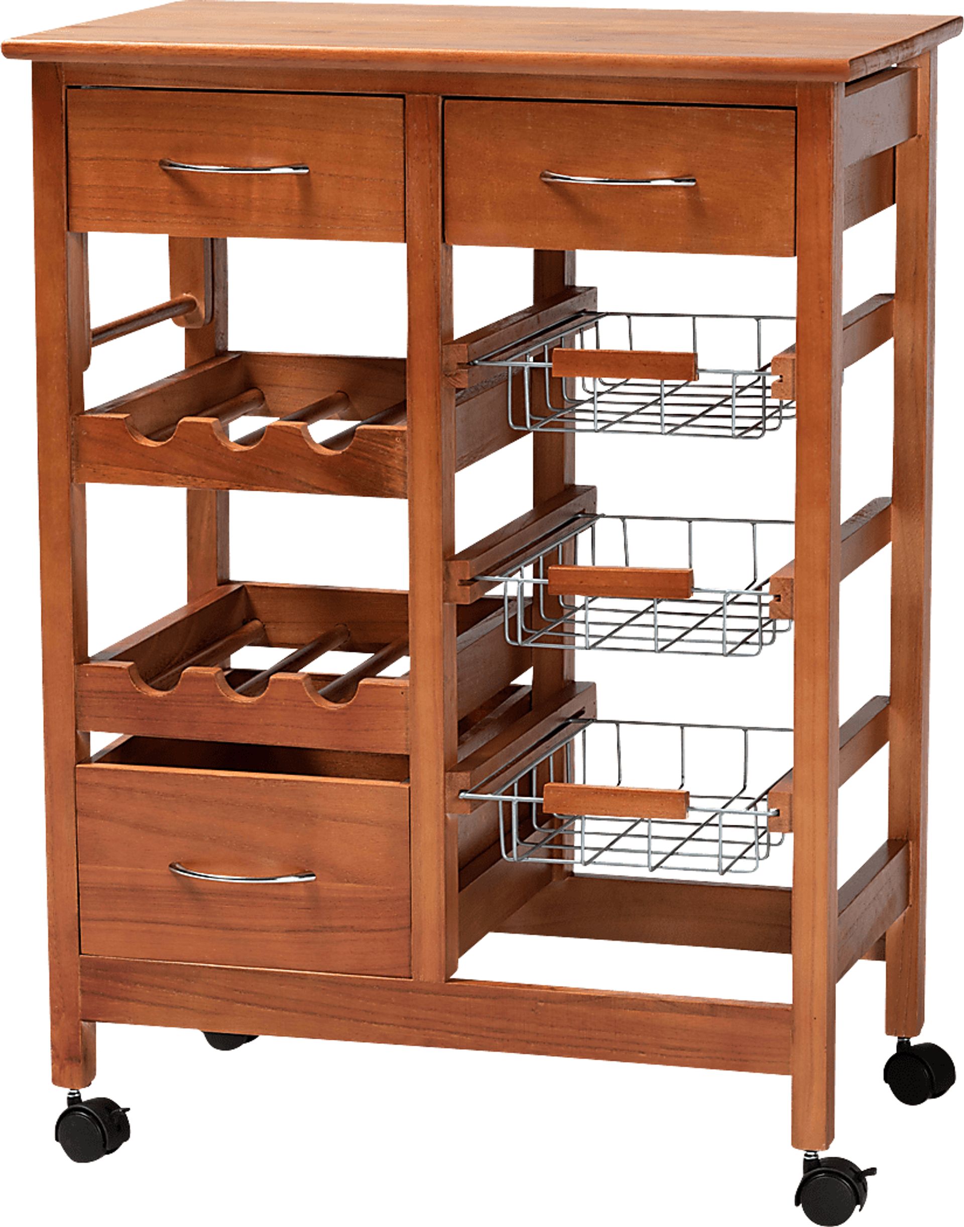 Hesser Oak Bar Cart - Image 1