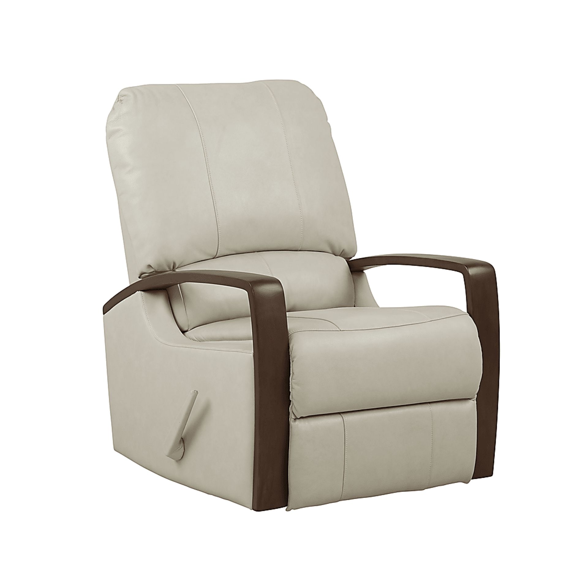 Heston Beige Leather Swivel Recliner - Image 1