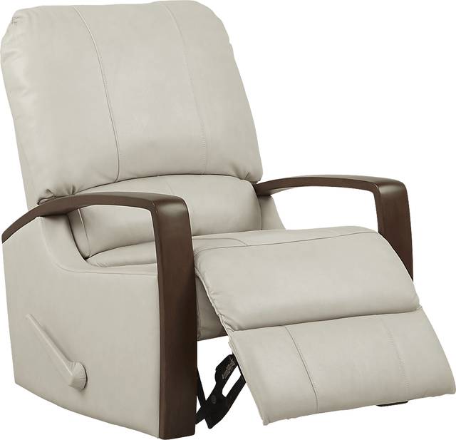 Heston Beige Leather Swivel Recliner - Thumbnail - Image 2