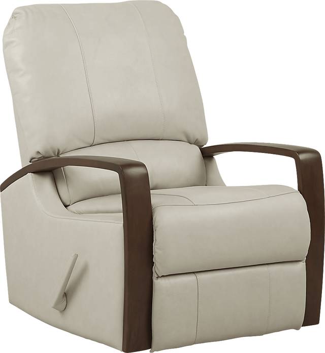 Heston Beige Leather Swivel Recliner - Thumbnail - Image 1