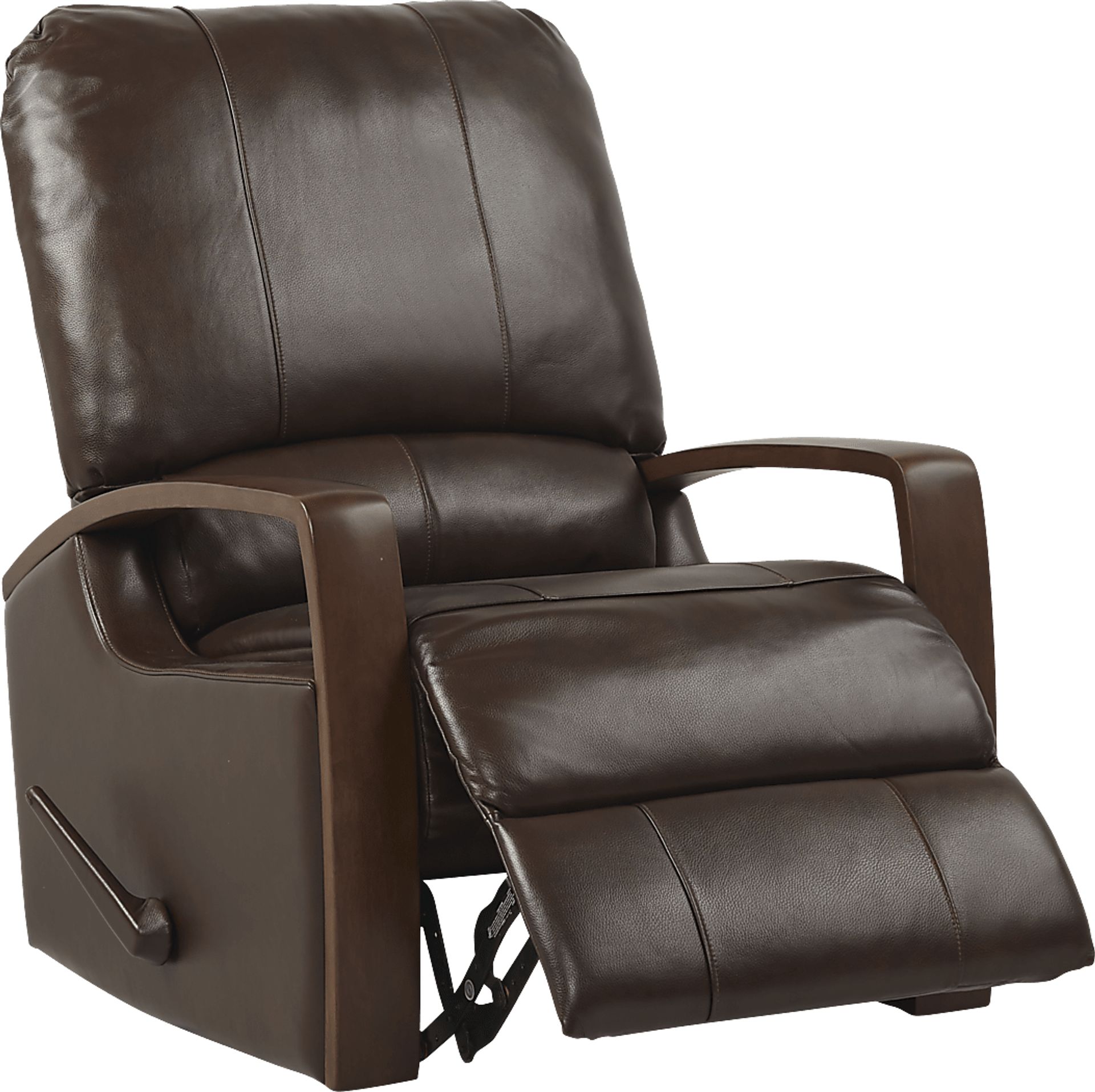 Heston Chocolate Leather Swivel Recliner - Image 1