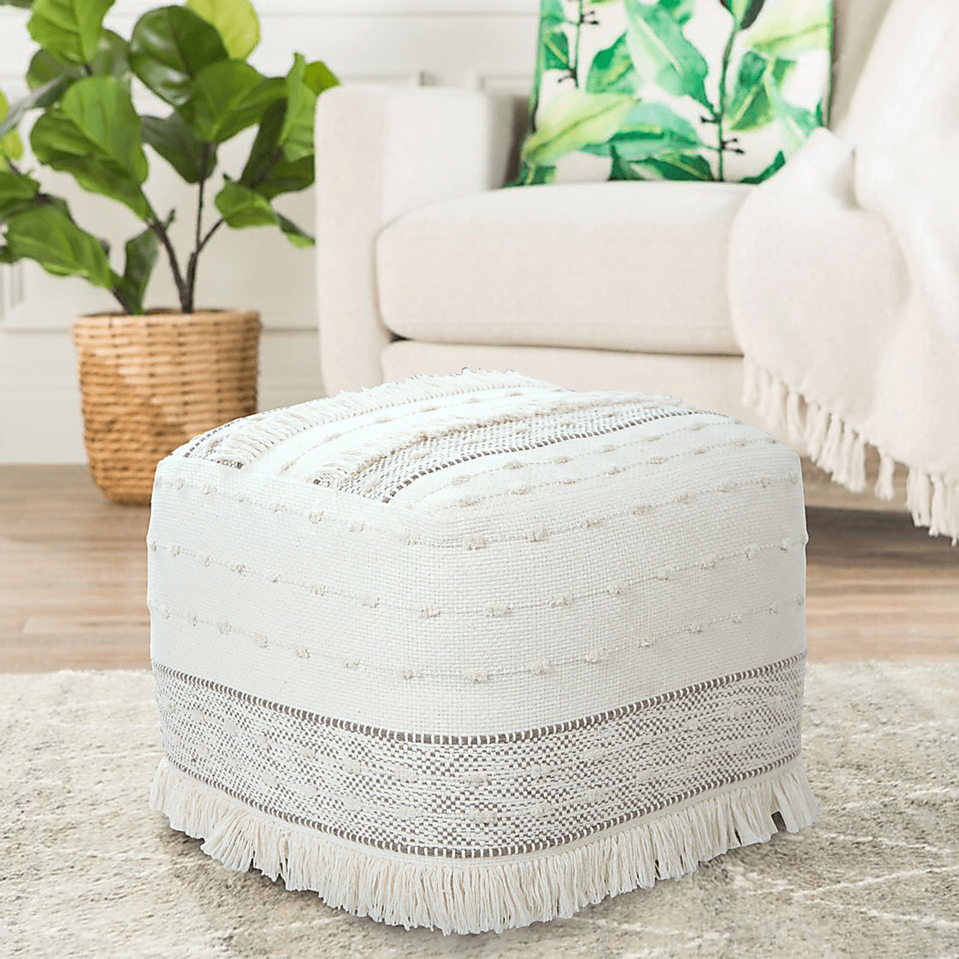 Hewen Cream Pouf - Image 2