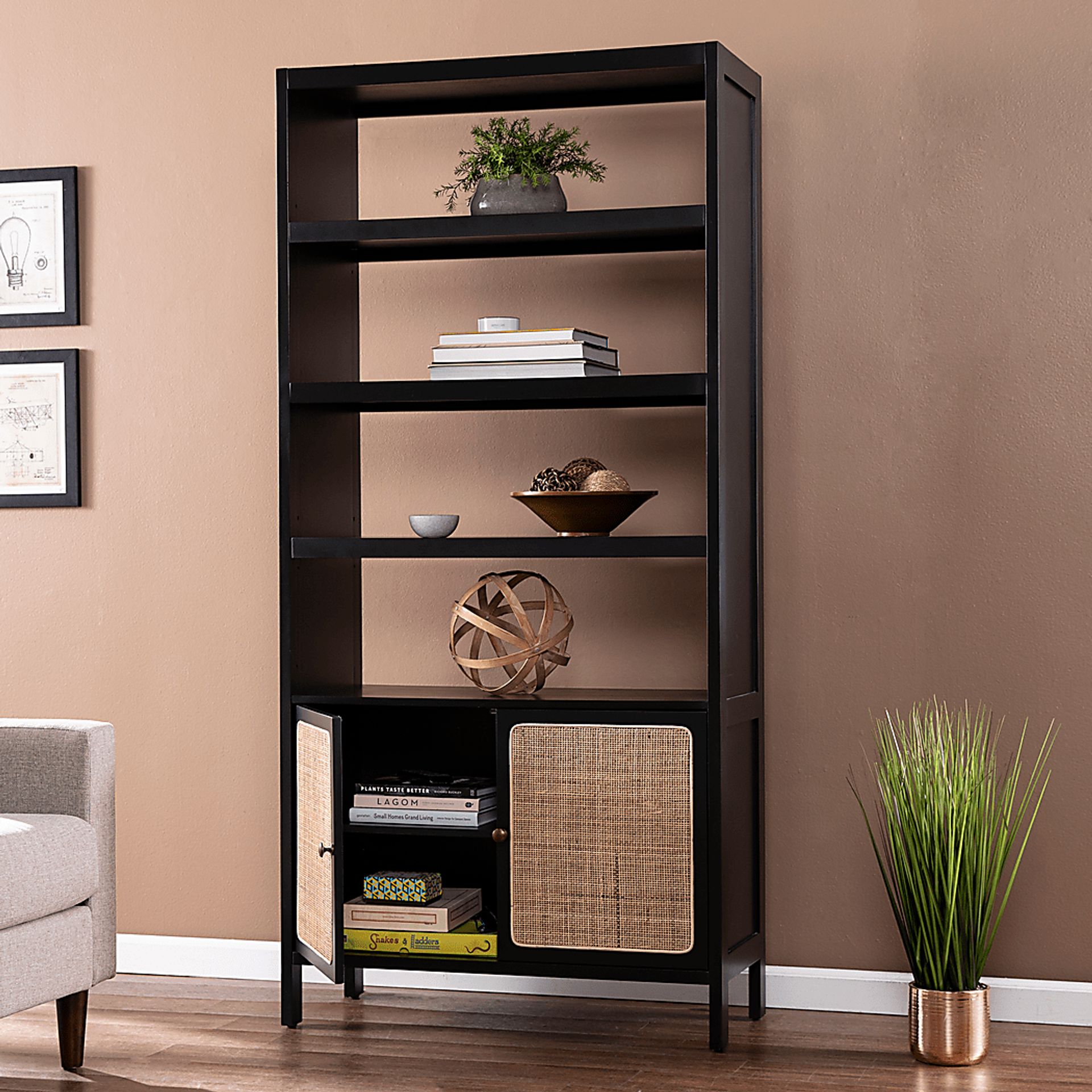 Hewers Black Bookcase - Image 8