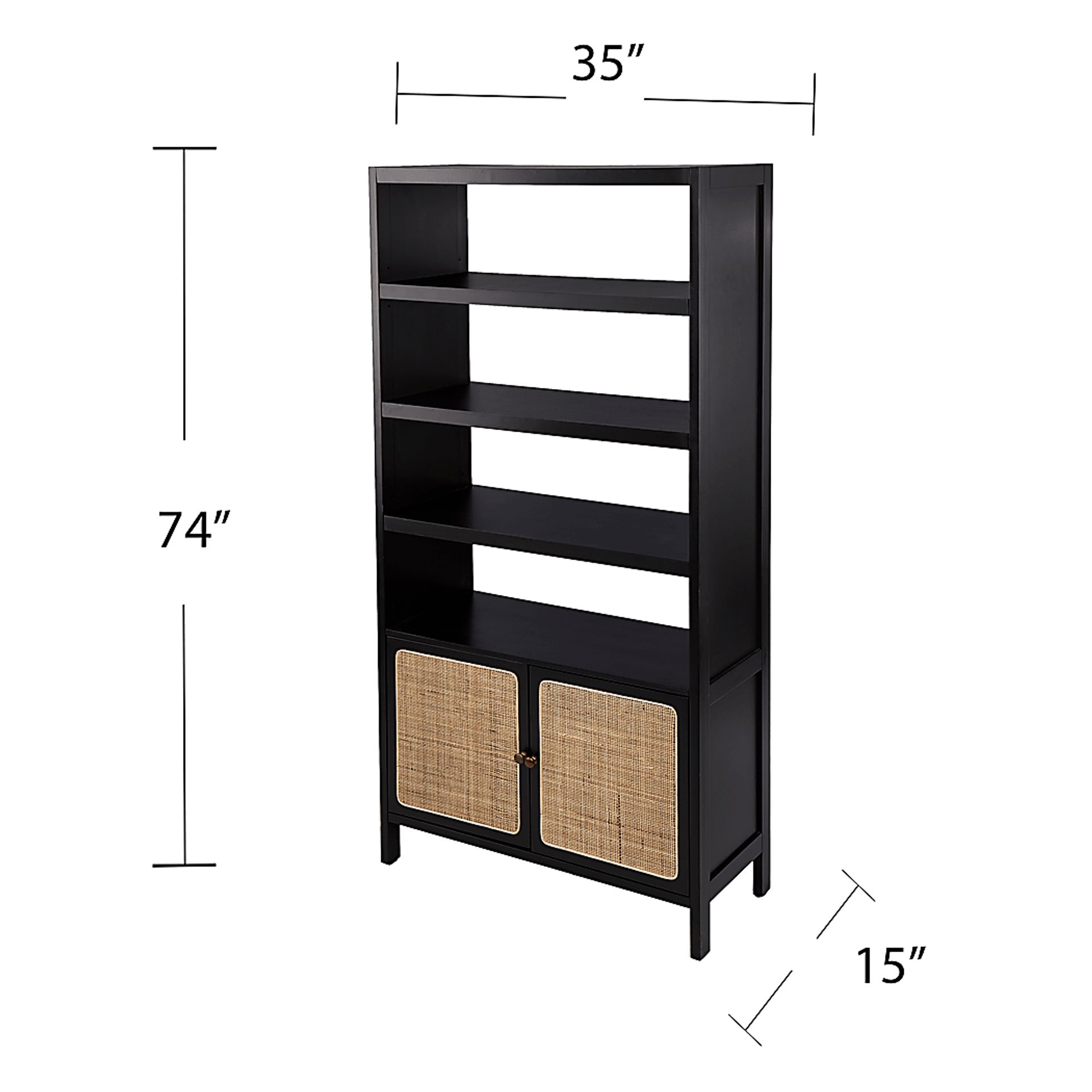 Hewers Black Bookcase - Image 9