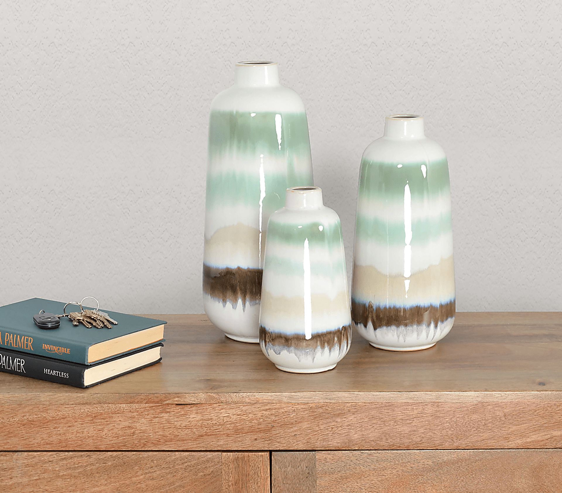 Hezar Green Vase, Set of 3 - Image 2