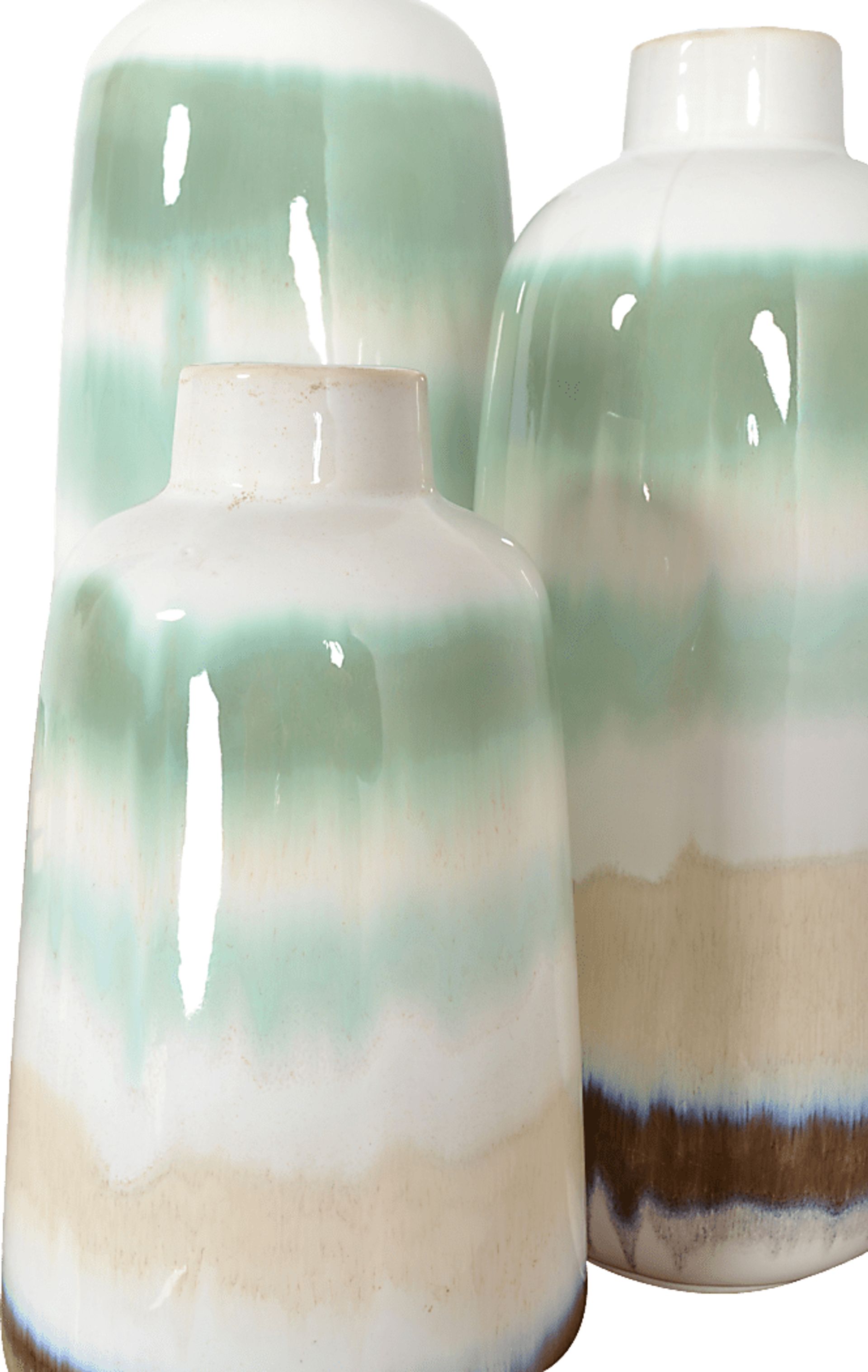 Hezar Green Vase, Set of 3 - Image 3