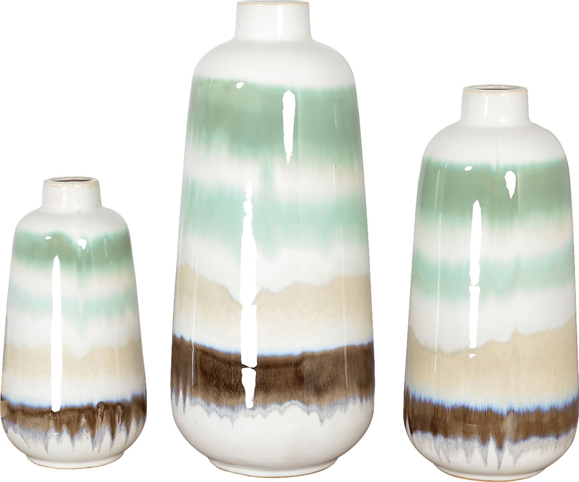 Hezar Green Vase, Set of 3 - Image 1