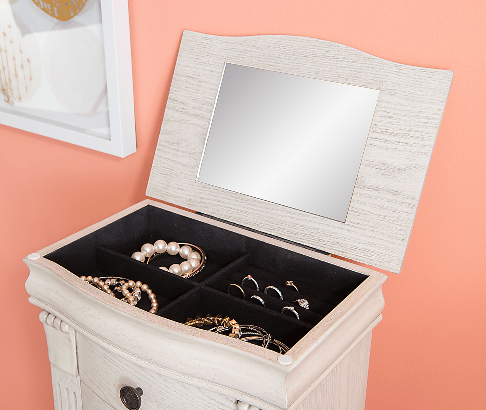 Hiatt Off White Jewelry Armoire - Image 12
