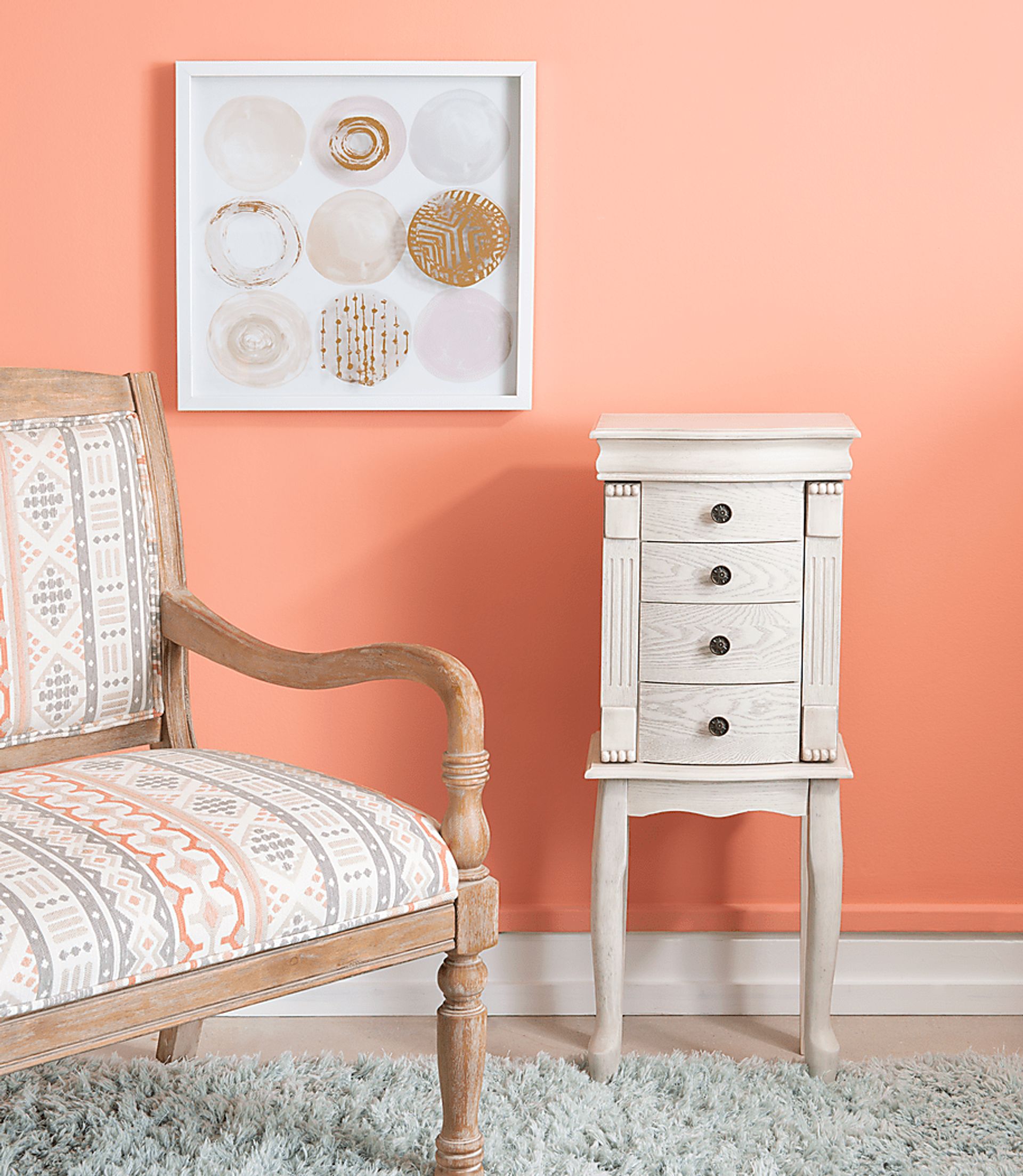 Hiatt Off White Jewelry Armoire - Image 2