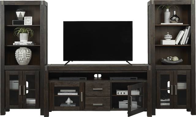 Hidden Springs II Espresso 3 Pc Wall Unit with 66 in. Console - Thumbnail - Image 2
