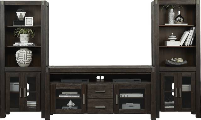 Hidden Springs II Espresso 3 Pc Wall Unit with 66 in. Console - Thumbnail - Image 3