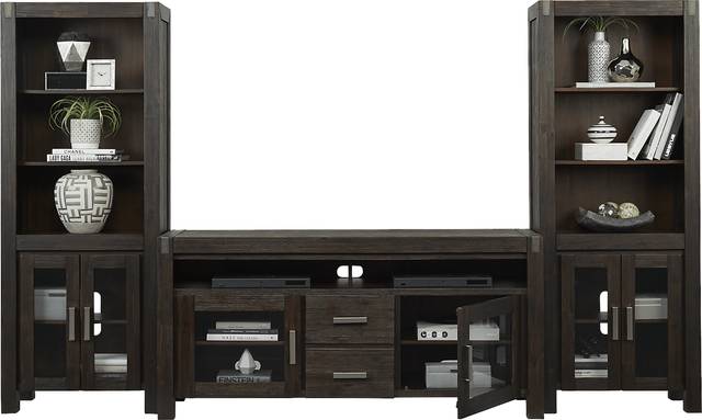 Hidden Springs II Espresso 3 Pc Wall Unit with 66 in. Console - Thumbnail - Image 4