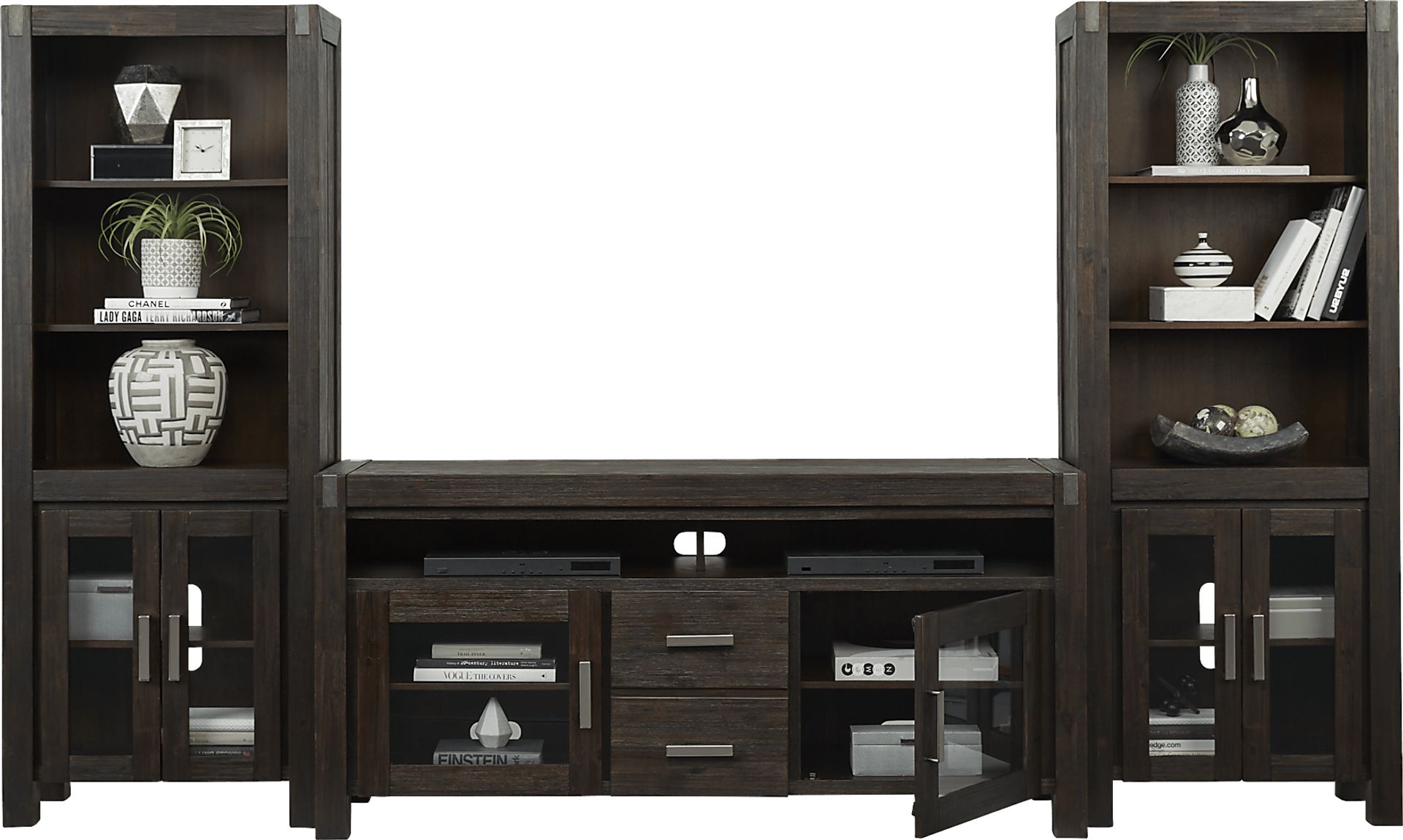 Hidden Springs II Espresso 3 Pc Wall Unit with 66 in. Console - Image 4