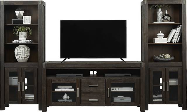 Hidden Springs II Espresso 3 Pc Wall Unit with 66 in. Console - Thumbnail - Image 1