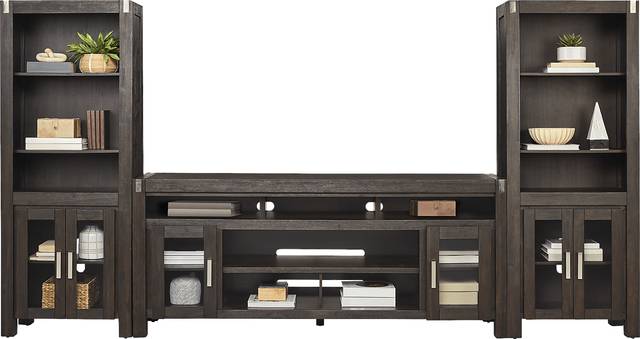 Hidden Springs II Espresso 3 Pc Wall Unit with 80 in. Console - Thumbnail - Image 2