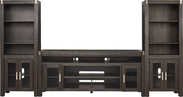 Hidden Springs II Espresso 3 Pc Wall Unit with 80 in. Console - Thumbnail - Image 1