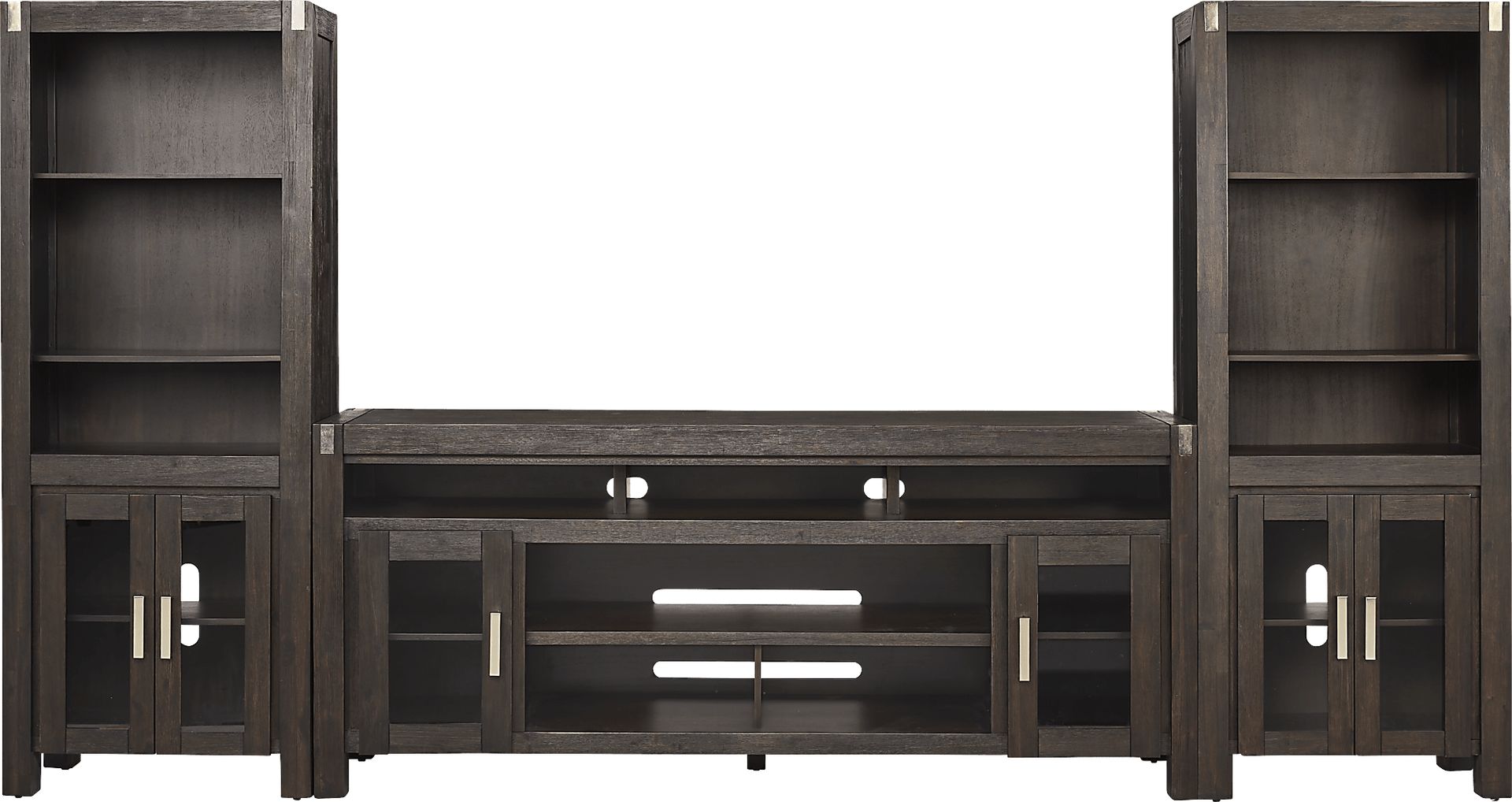 Hidden Springs II Espresso 3 Pc Wall Unit with 80 in. Console - Image 1