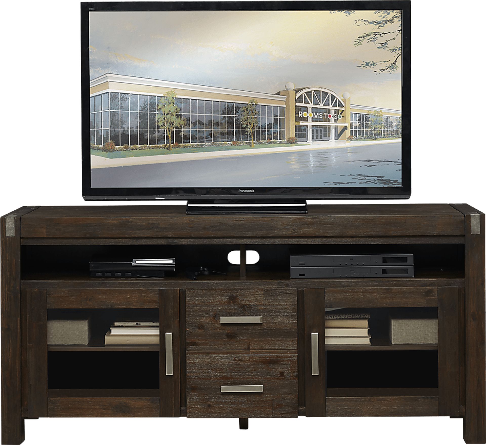 Hidden Springs II Espresso 66 in. Flat Screen Console - Image 1